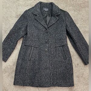 Gallery New York Women’s Black/Gray Wool Blend Long Coat Size Large